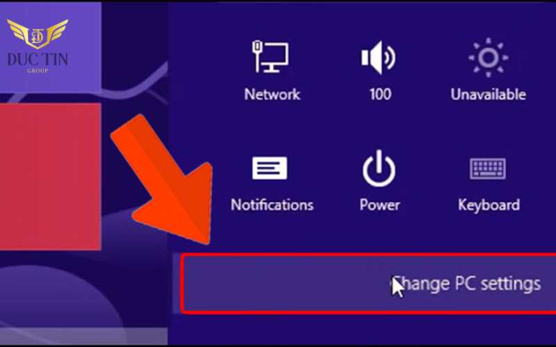 Chọn Change PC settings